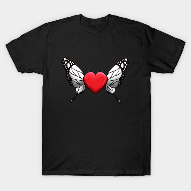 Butterfly Heart 3 T-Shirt by Elora0321